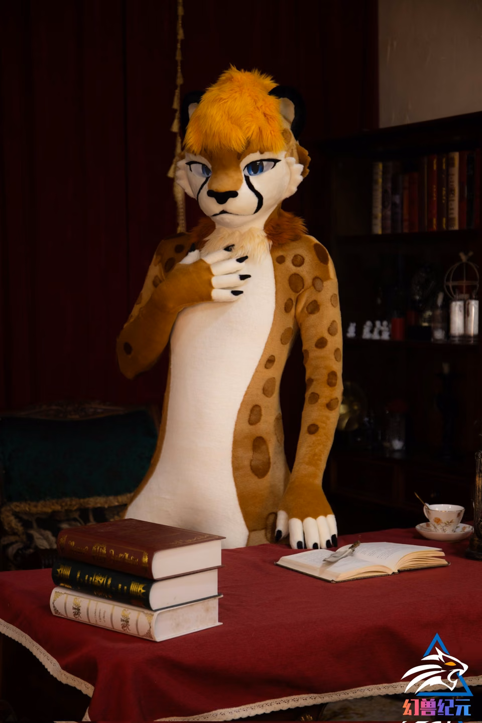 Spotted NEOERA character in a warmly lit lounge