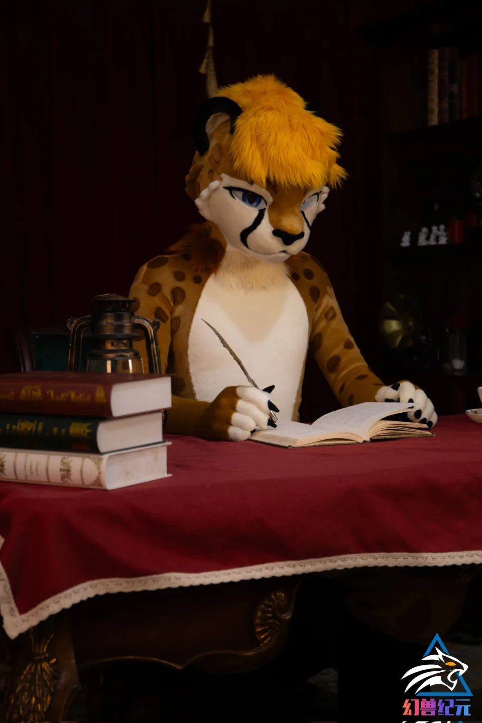 Spotted NEOERA character in a warmly lit lounge