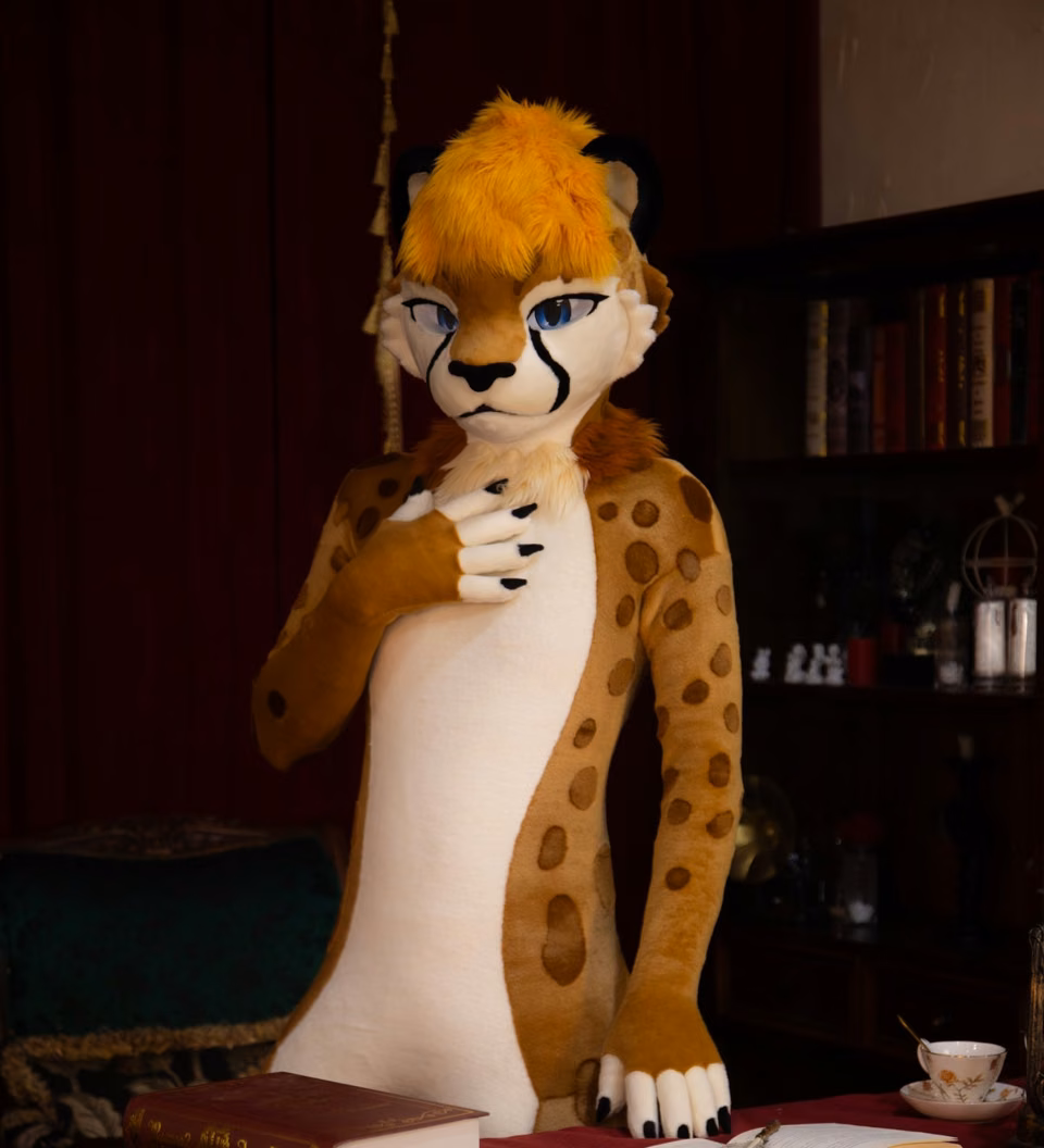 Spotted NEOERA character in a warmly lit lounge